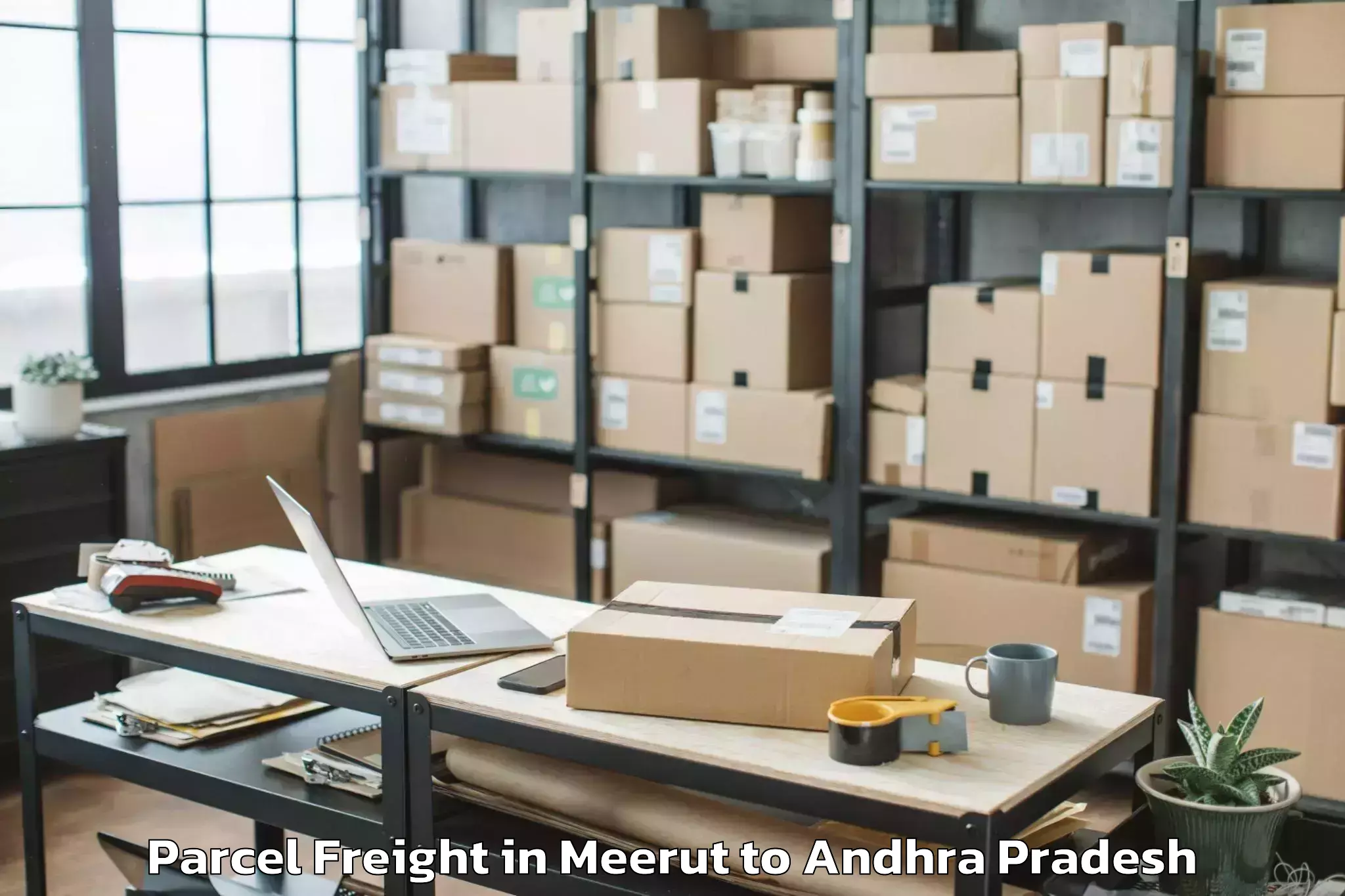 Top Meerut to P Gannavaram Parcel Freight Available